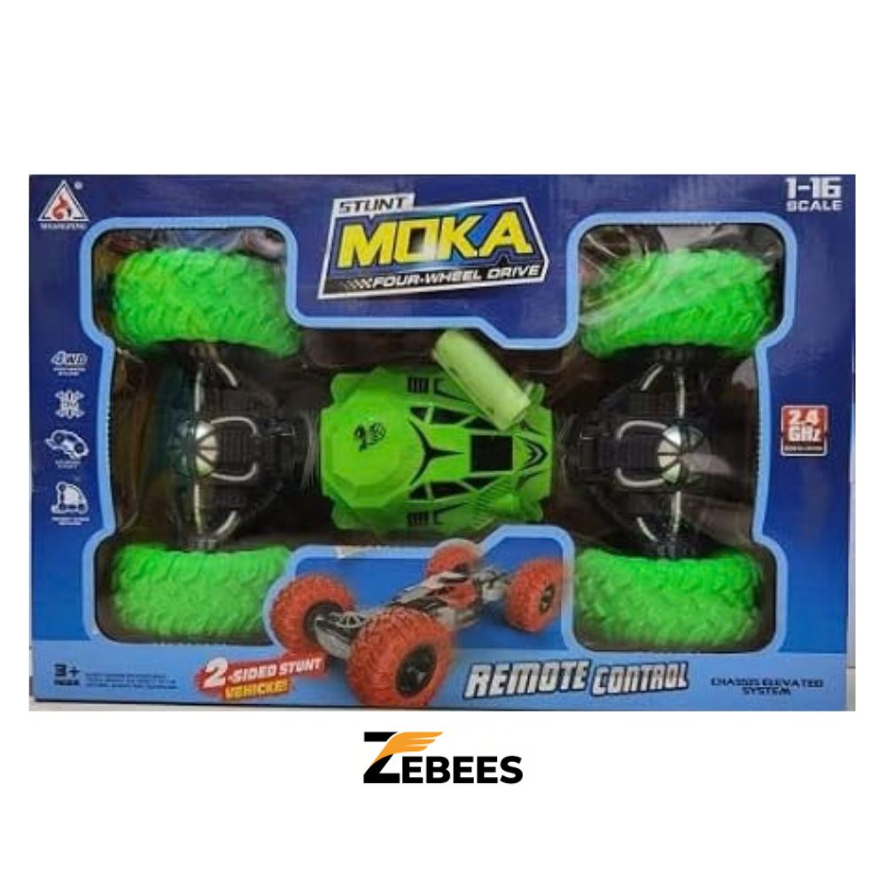 Moka 4-Wheel Drive RC Stunt Car Green Box Front View