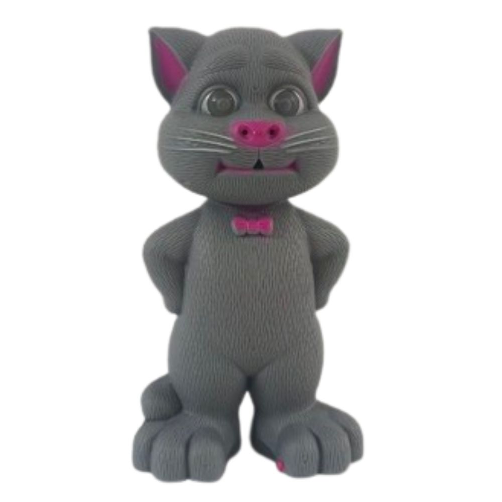 Intelligent talking tom cat toy front view in grey color