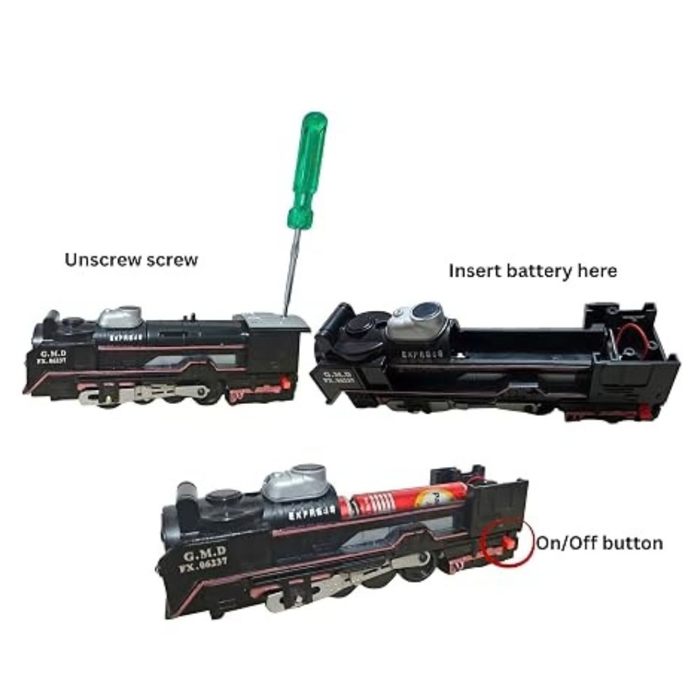 Toy Train Set with 10 Tracks - Classic Vintage Style Engine for Kids - Image 3