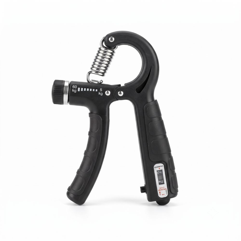 Adjustable hand grip strengthener with counter front view