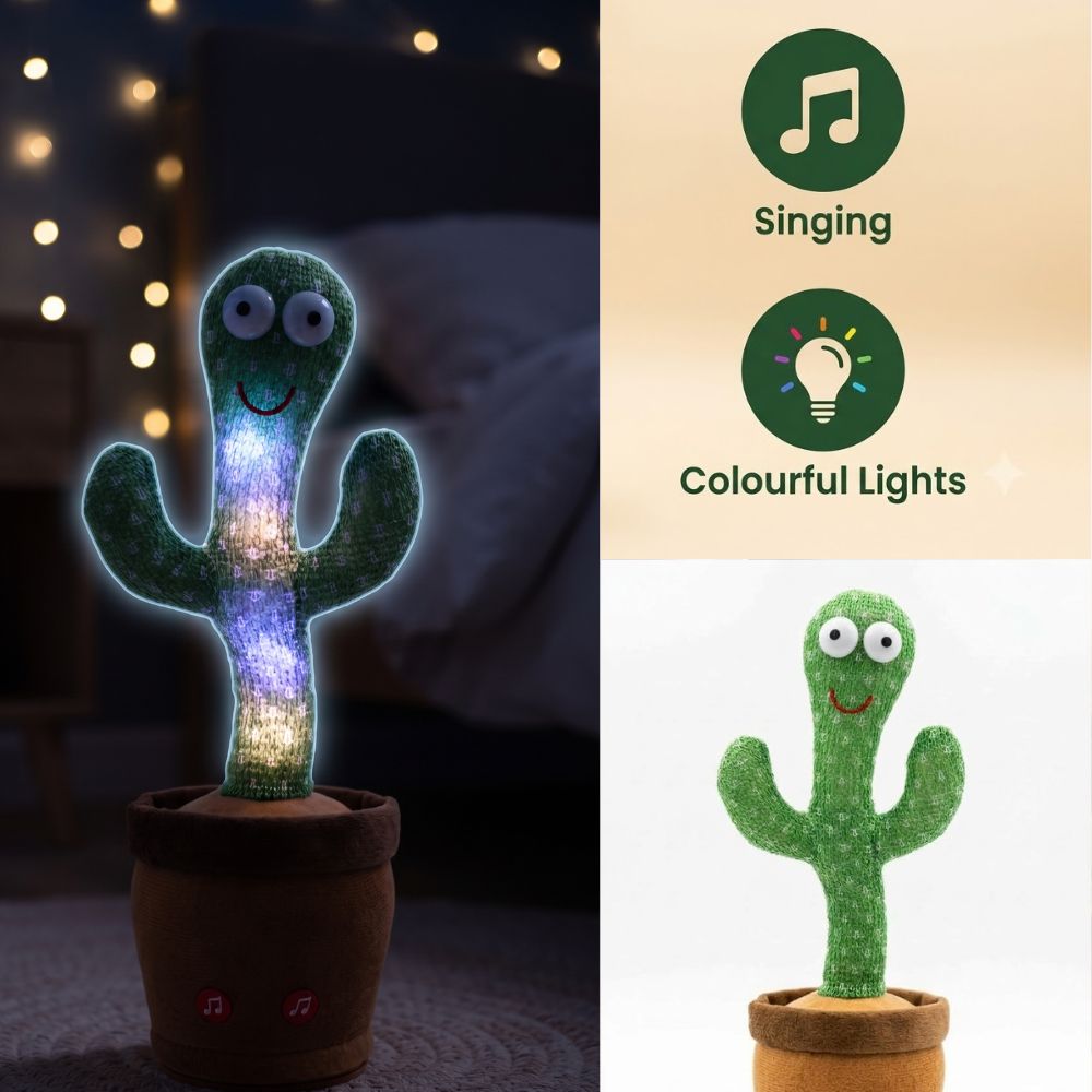 Dancing Cactus Plush Toy with Music & Voice Repeat - Electronic Interactive Toy - Image 4
